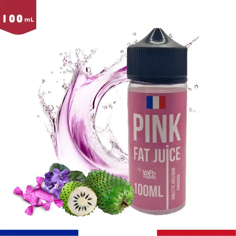 E-liquide fruité sucré violette bonbon arlequin corossolFat Juice Pink 100ml - Bob le Vapoteur